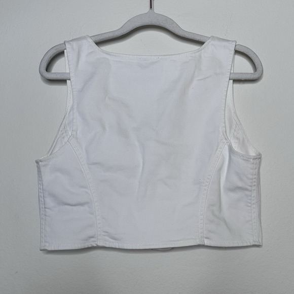 Aritzia Sunday Best Front Zip Bustier Top Size 8 White Summer Top - Picture 4 of 5